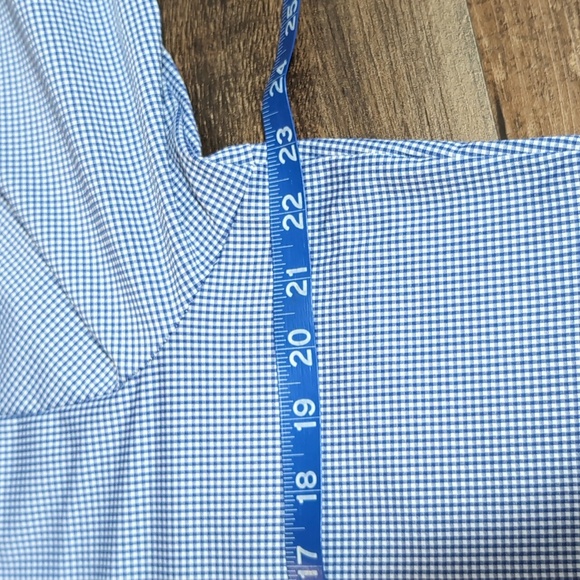 Mizzen+Main Spinnaker Trim Fit Button Down Dress Shirt Gingham Blue Size XL - Picture 8 of 9